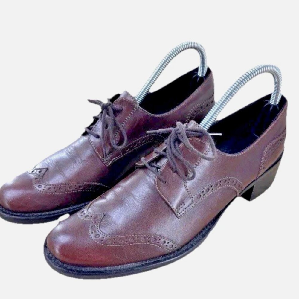 Sundance 100% Genuine Leather Made Italy Oxford Wingtip Oxblood Lace Up Shoe 40